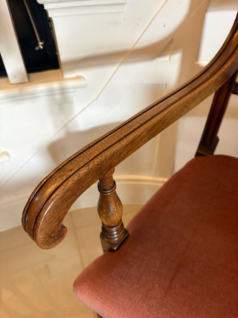 Antique Regency Mahogany Open Armchair / Desk Chair - Image 5